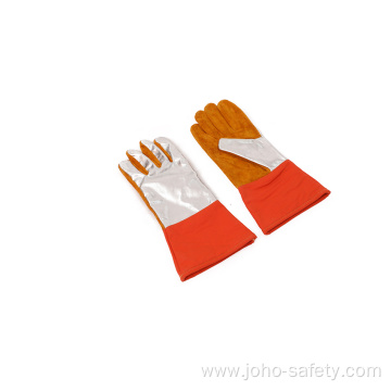 cow grain leather kevlar lining fire fighting gloves